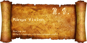 Mánya Vivien névjegykártya